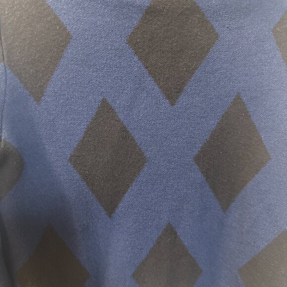 Ann Taylor Blue Mock Turtle Neck Sweater w/ Black Diamond Pattern-Medium - Picture 5 of 6